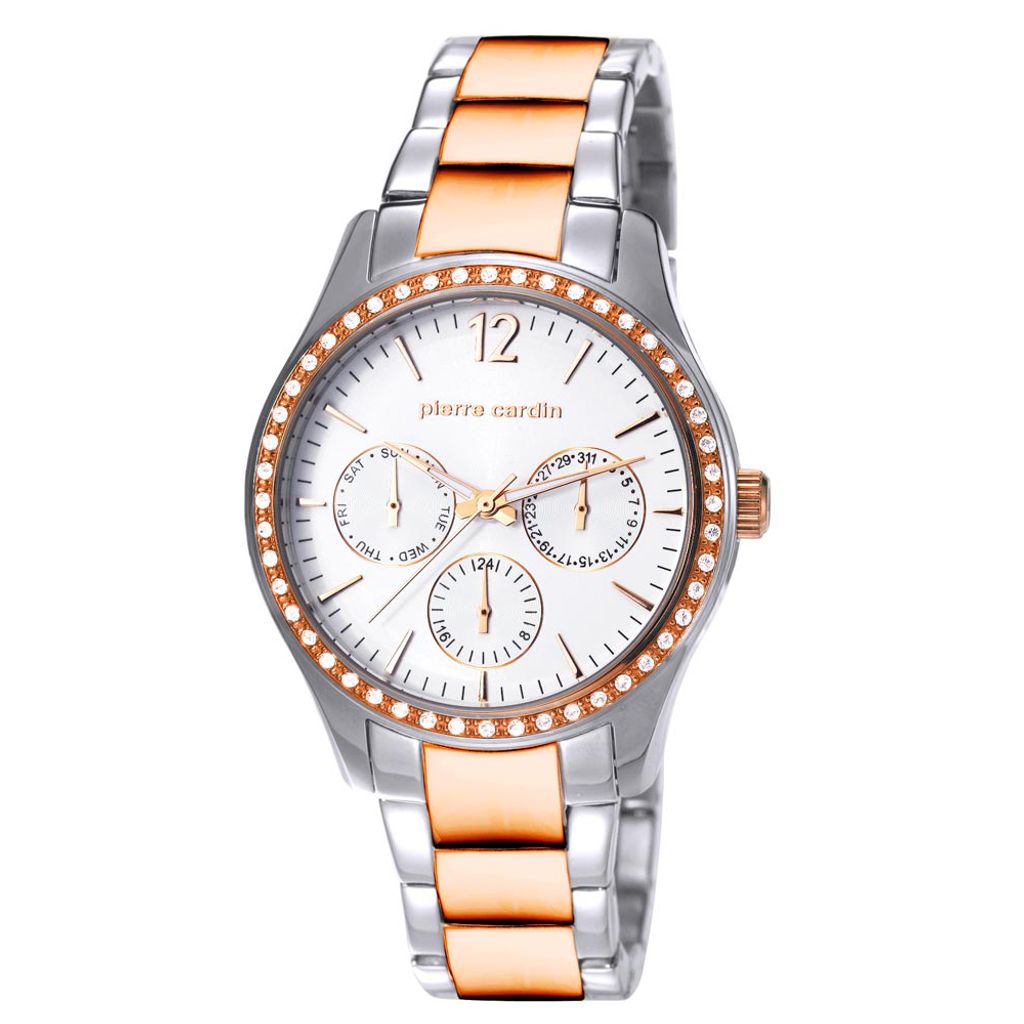 Pierre Cardin PC106952F10 Damen-Armbanduhr, Edelstahl-Gehäuse, Metall-Armband