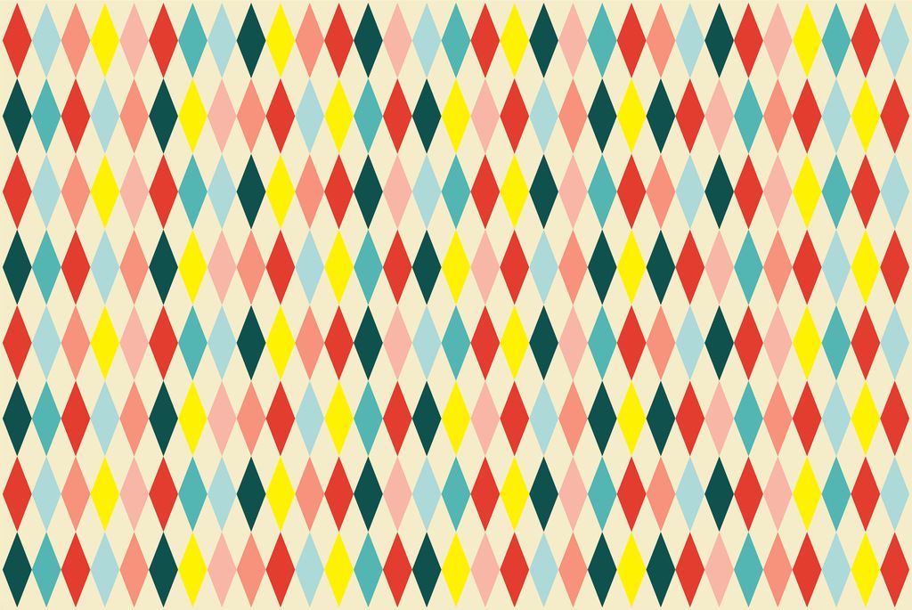 Papiertischdecke 180x120cm mit Rautenmuster Bunt