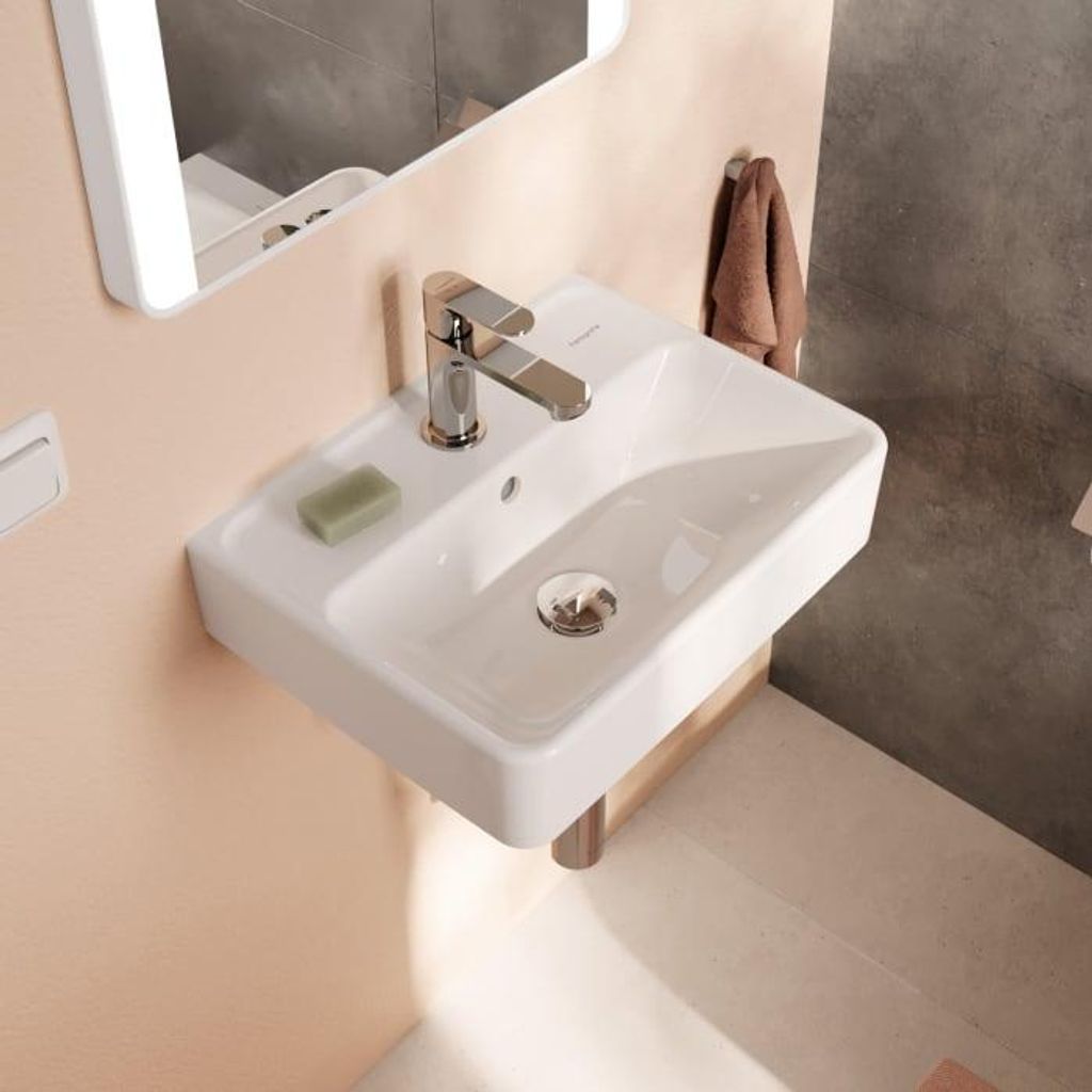 hansgrohe Xanuia Q Handwaschbecken 450/340 mit Hahnloch und Produktbild 