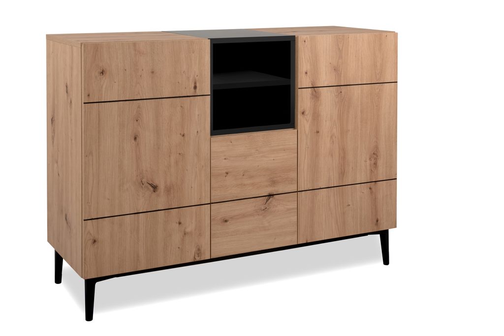 Finori Nola 01 B Kommode Artisan Oak/Schwarz Produktbild 