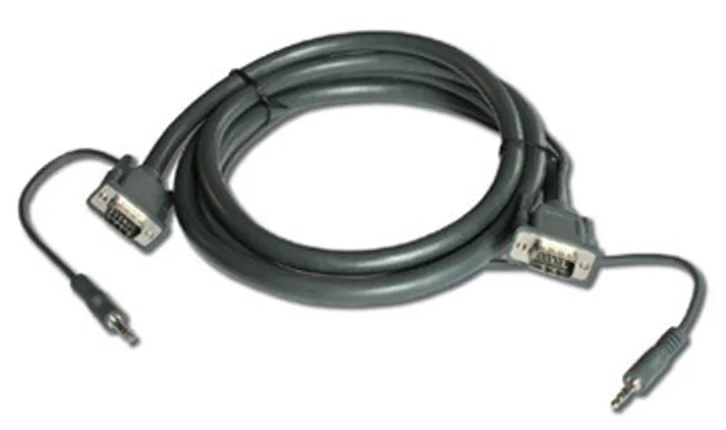 Câble VGA Anti-Interférences 1,7 m avec Audio pour Image Nette Noir