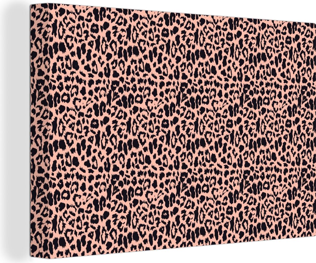 OneMillionCanvasses - Leinwandbilder - 140x90 cm, Leopardenmuster - Rosa - Tiere, Wandbilder Kunstdruck Wanddekoration - Foto auf Leinwand - Gem...