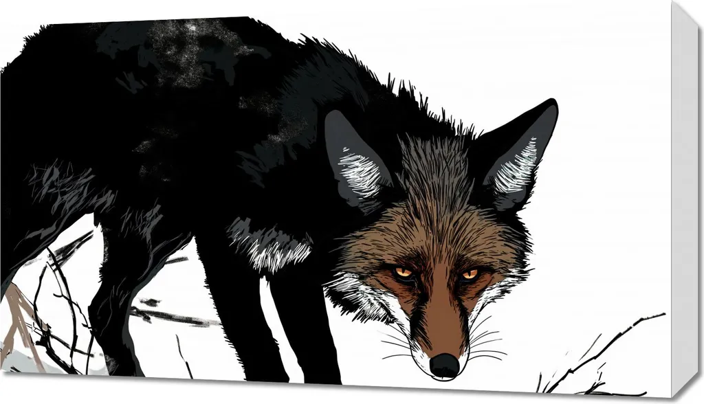 Quadro Moderno Lupo 70x40 cm | Decorazione Parete Tela Canvas