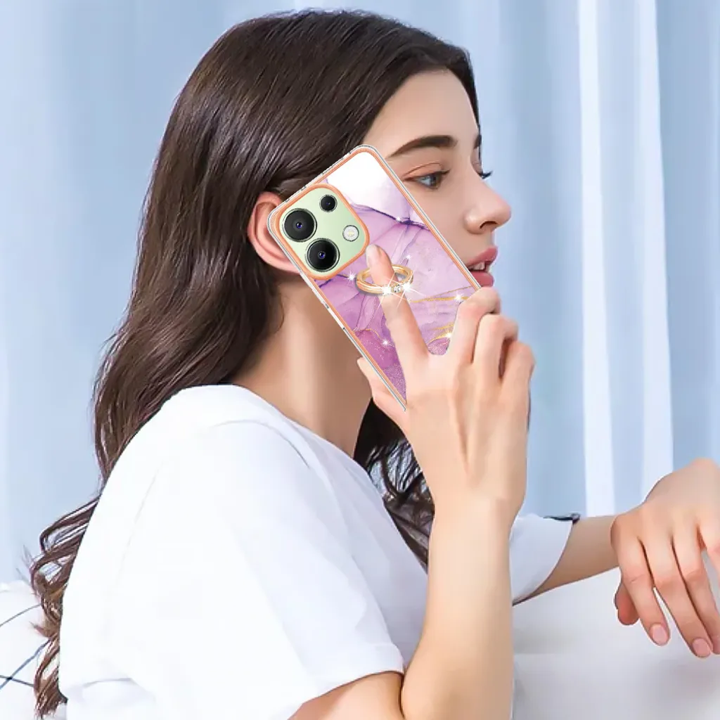 Custodia Luxury Marmo Viola Xiaomi Redmi Note 13 4G con Ring Stand - 6