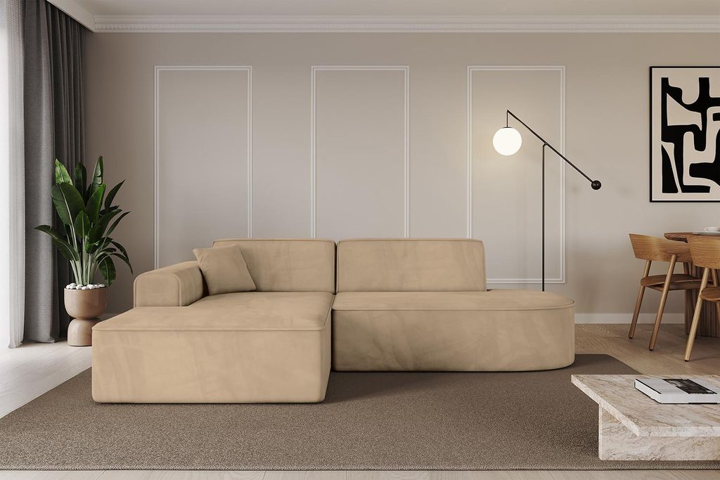 ALTDECOR Ecksofa in L-Form IREA-L1-v3 232x165x77 cm Beige Corner Sofa Eckcouch Couch Wohnlandschaft Cauchsofa