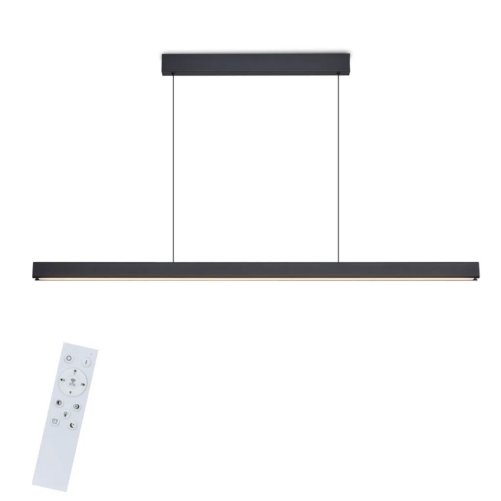ZMH LED lampada a sospensione sala da pranzo lampada a sospensione dimmerabile tavolo da pranzo lampada a sospensione ufficio nero con telecomando 50W moderno tavolo da pranzo lampada a sospensione 148,5CM per cucina bar soggiorno camera da letto - 10