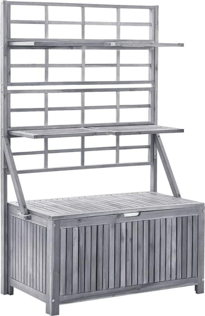vidaXL Aufbewahrungstruhe mit Rankgitter 99x55x160cm Massivholz Akazie