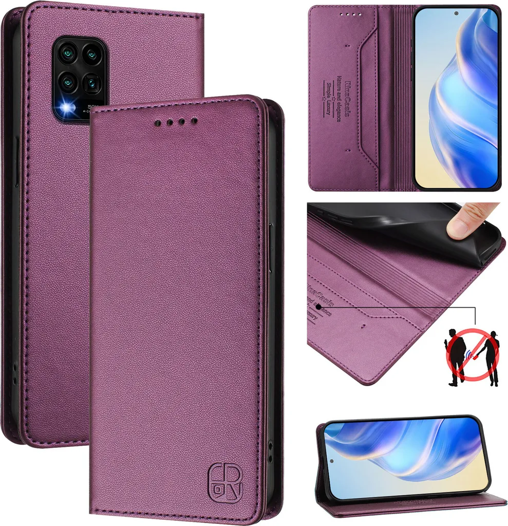 Custodia Xiaomi Mi 10 Lite 5G Viola - Cover a Libro con Portafoglio