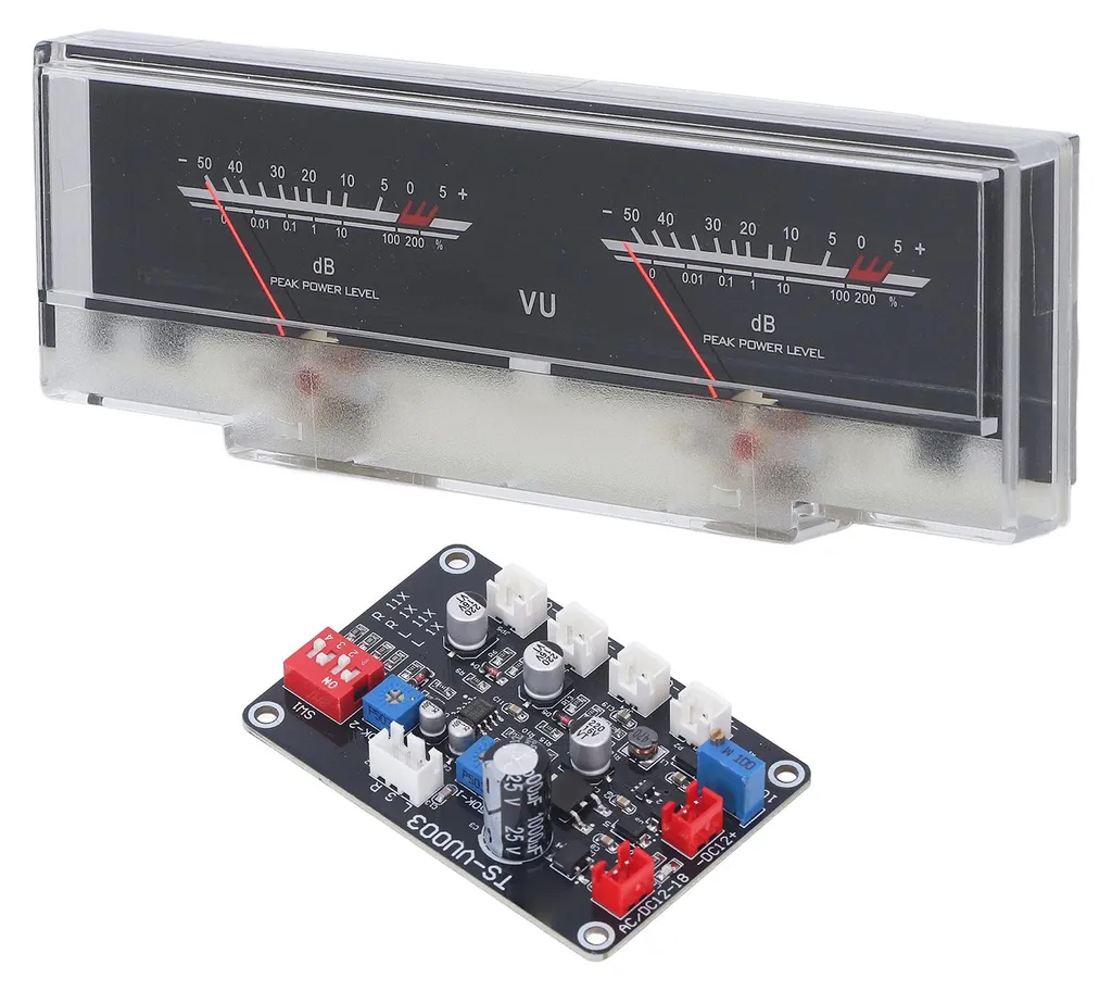 Vumètre analogique haute précision en ABS avec rétroéclairage blanc