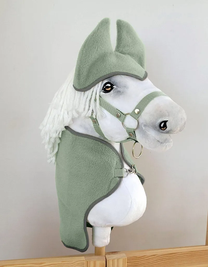 Set Hobby Horse Fleece Felt - Feltro per cavalli - con paraorecchie, morbido ed elegante, Saliegeln