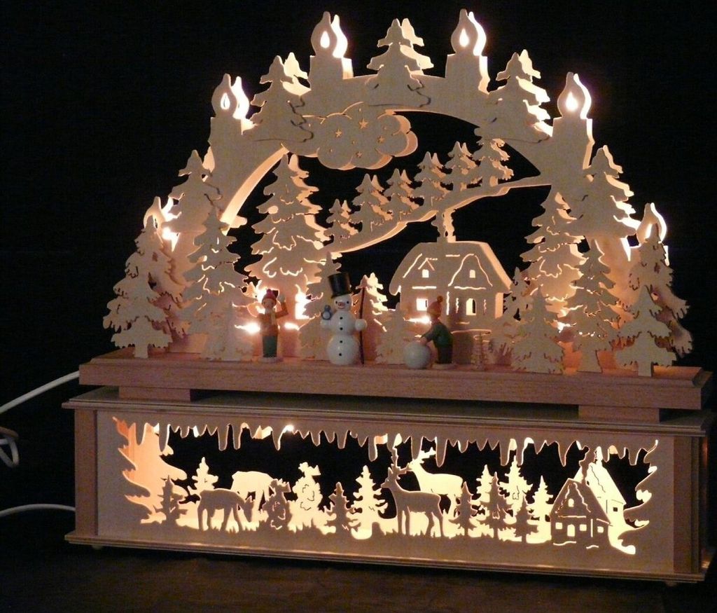 Original Erzgebirgischer Marken Schwibbogen Lichterbogen 50 x 43 cm K50-2_478