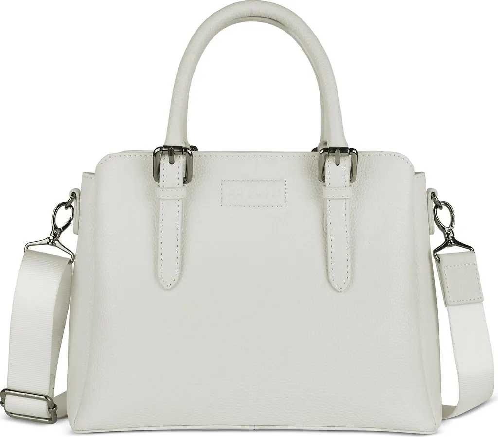 Bugatti Elsa Sac à Main en Cuir Blanc avec Finitions Premium et Élégantes