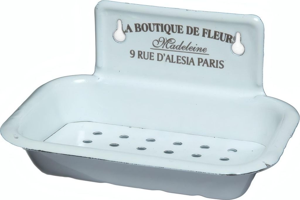 Seifenteller aus Emaille, ca. 8 x 16 x 10 cm