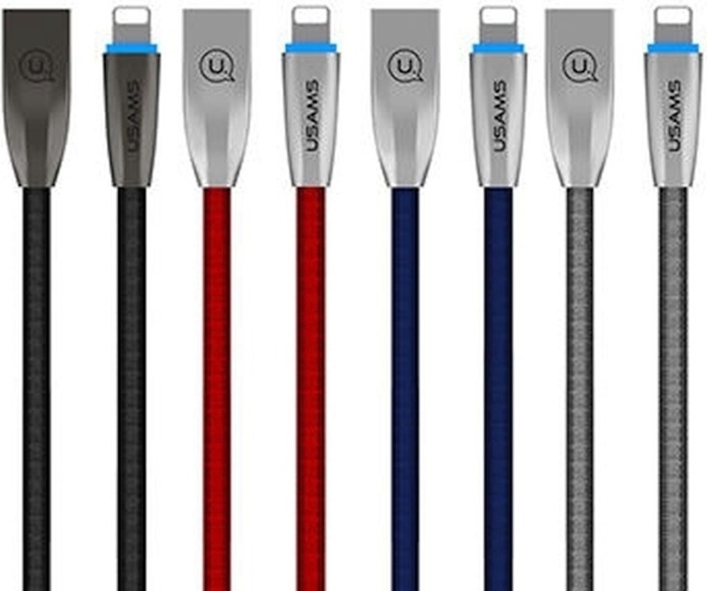 Usams U-Light Lightning-Geflechtkabel Blau/Blau 1,2 M Ipzsusb03 (Us-Sj182)