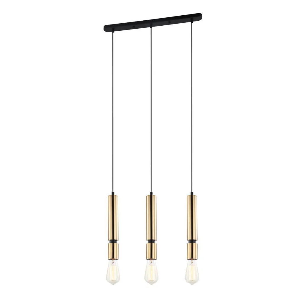 Italux Torla PEN-5041-3-BKBR: Lampadario Moderno Nero e Ottone 3 Luci