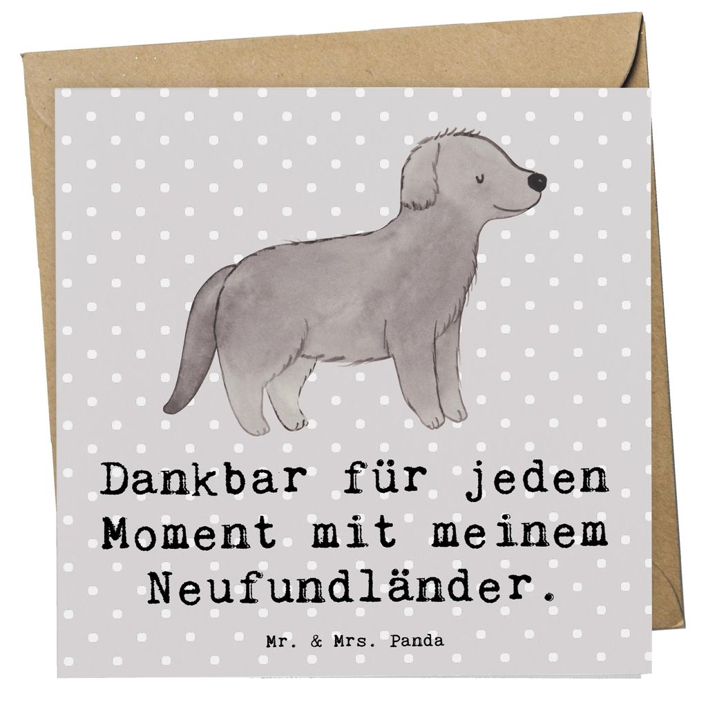 Mr. & Mrs. Panda Glückwunschkarte Neufundländer Moment - Grau Pastell - Geschenk, Klappkarte, faltkarte, anlasskarte, Grußkarte, doppelkarte, Ne...