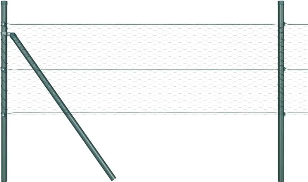 Poteaux de clôture de jardin vert foncé vidaXL lot de supports métalliques