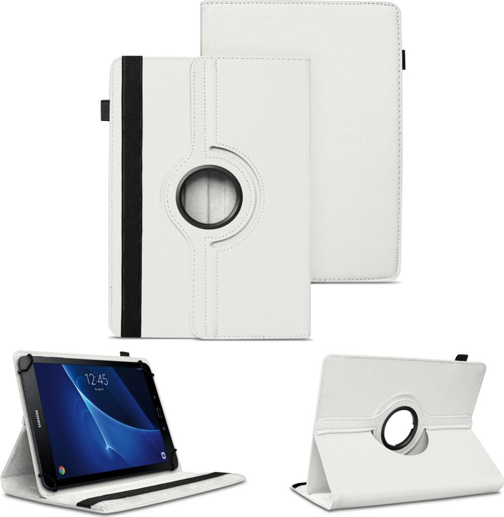 Tablet Hülle für Samsung Galaxy Tab A6 10.1 2016 360° Drehbar Case Cover SchutzFarben:Weiss