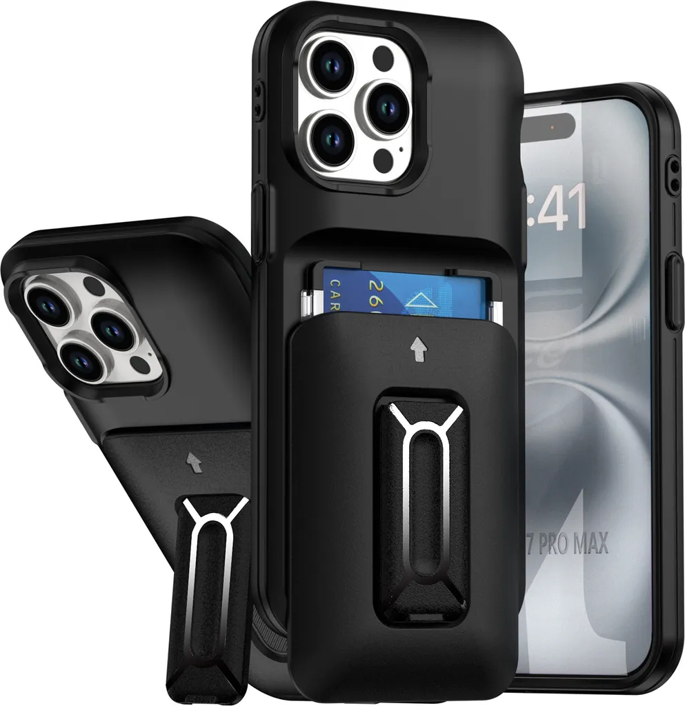 Custodia Minimal iPhone 12 Pro Max Nero TPU Card Holder