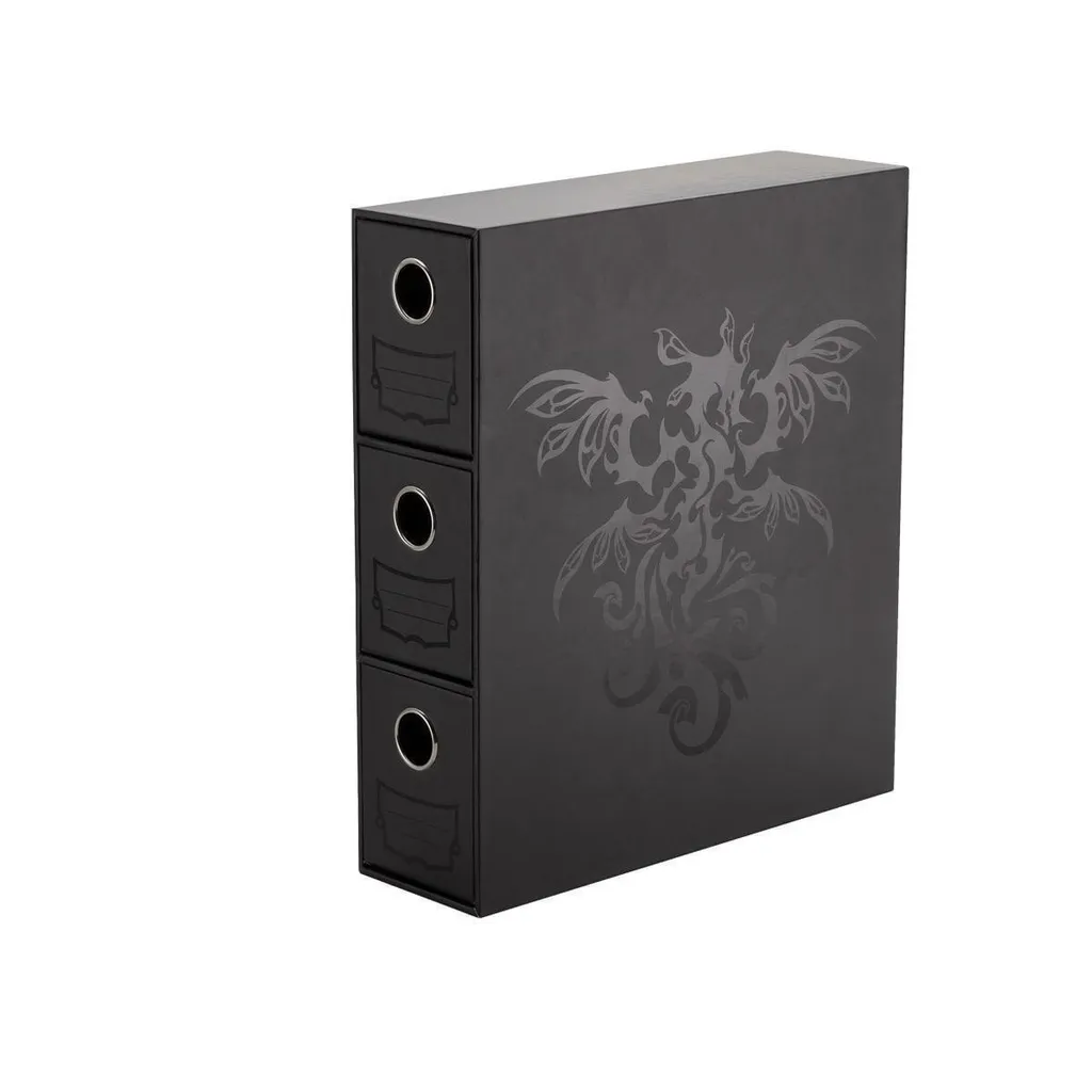Boîte de rangement pour jeux de cartes avec 3 compartiments de tri noir