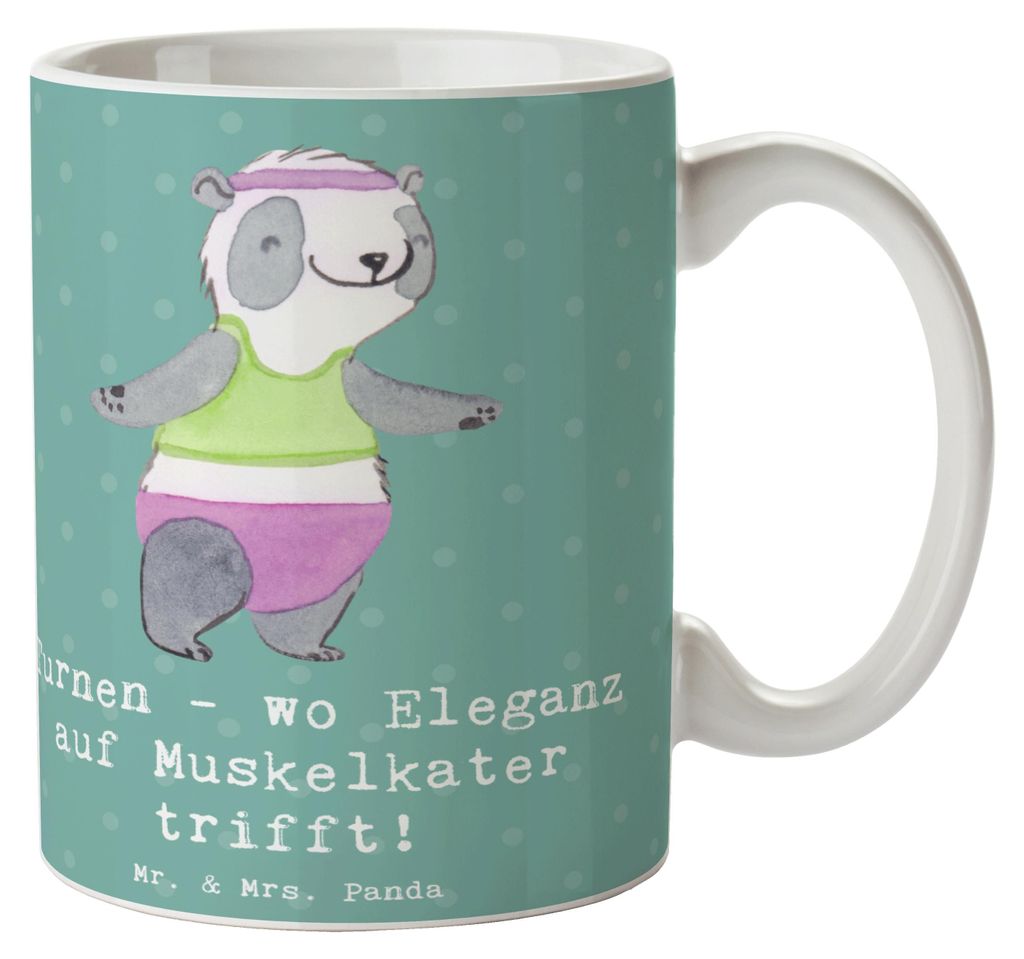Mr. & Mrs. Panda Bedruckte Tasse Turnen Eleganz - Meeresbrise - Geschenk, Kaffeetasse, Henkelpott, Sportler Geschenke, kaffeebecher keramik, Sport,...
