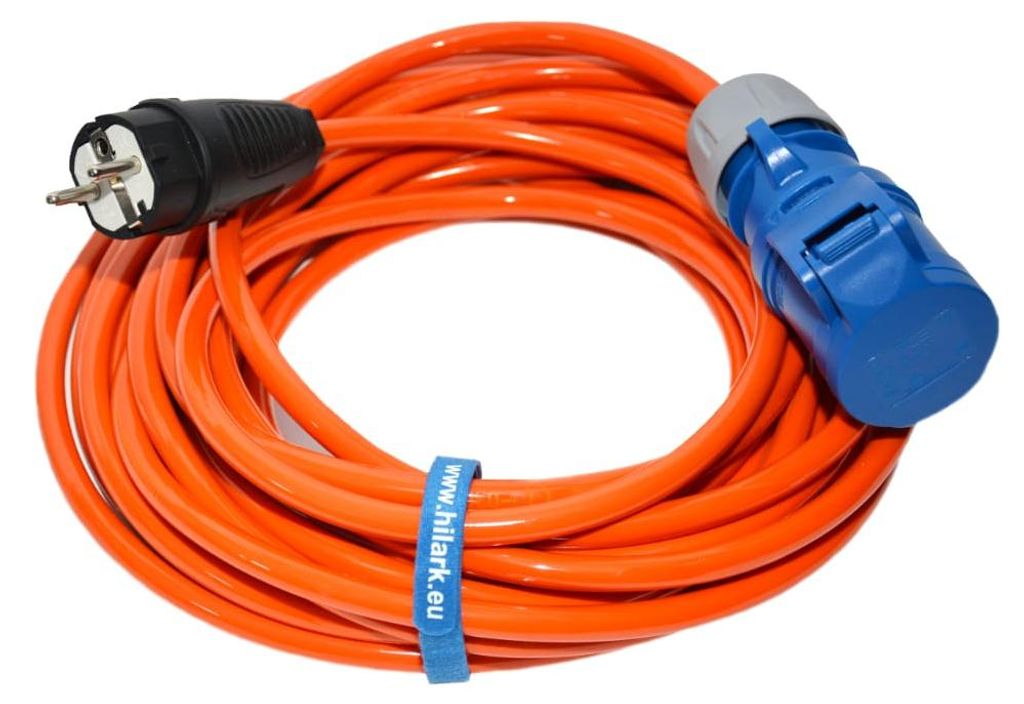 CEE Camping-Adapter PUR H07BQ-F 3x2,5 – CEE-Steckdose – orange – 45m – Wohnmobil/Camper