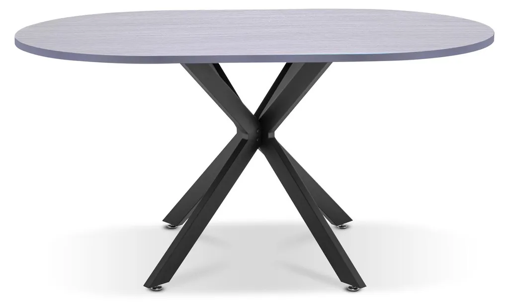 Marui Table à manger ovale Kiso 180x100 cm - Bois et Métal gris effet