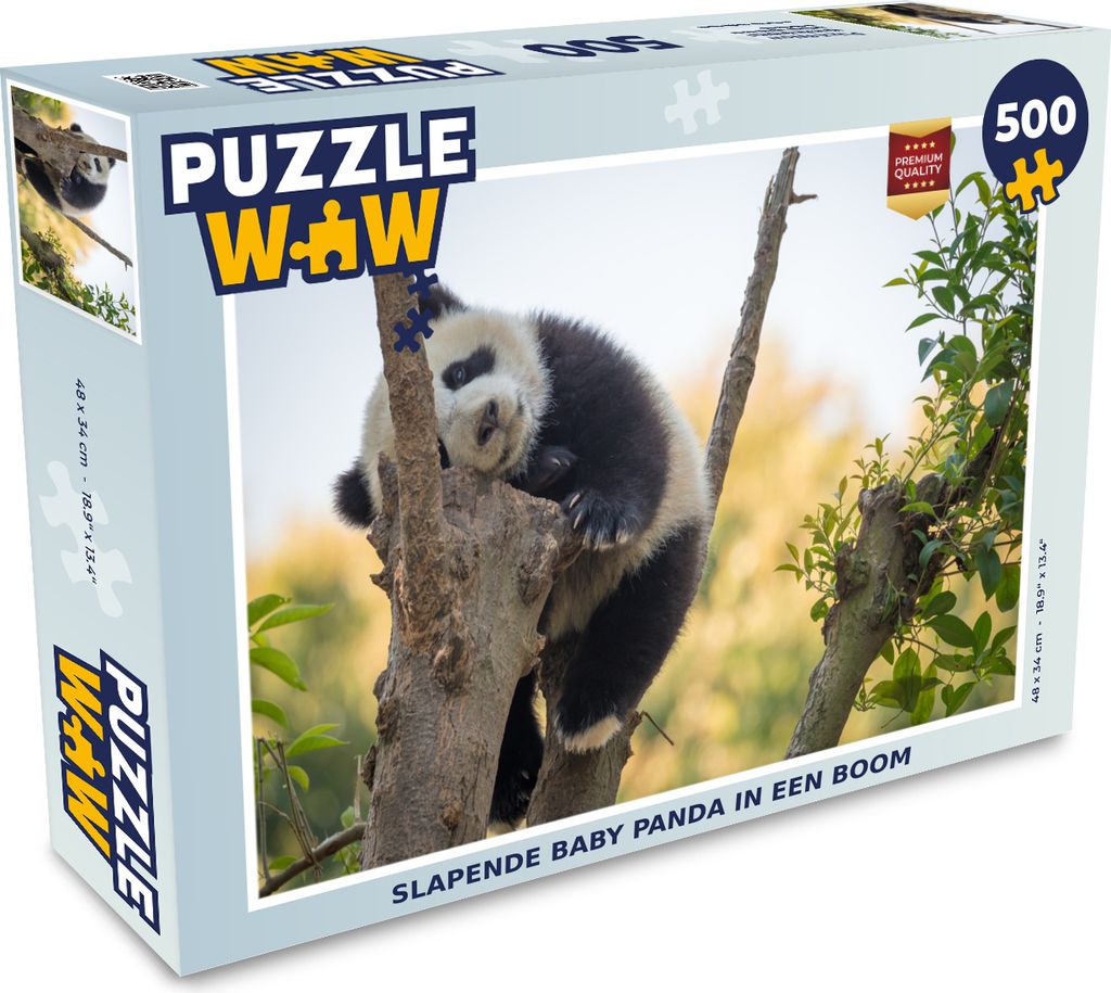 MuchoWow Puzzle 500 Teile Panda - Schlafend - Tier - 500 Teile - Kinder - Selberbauen - Puzzlespiele