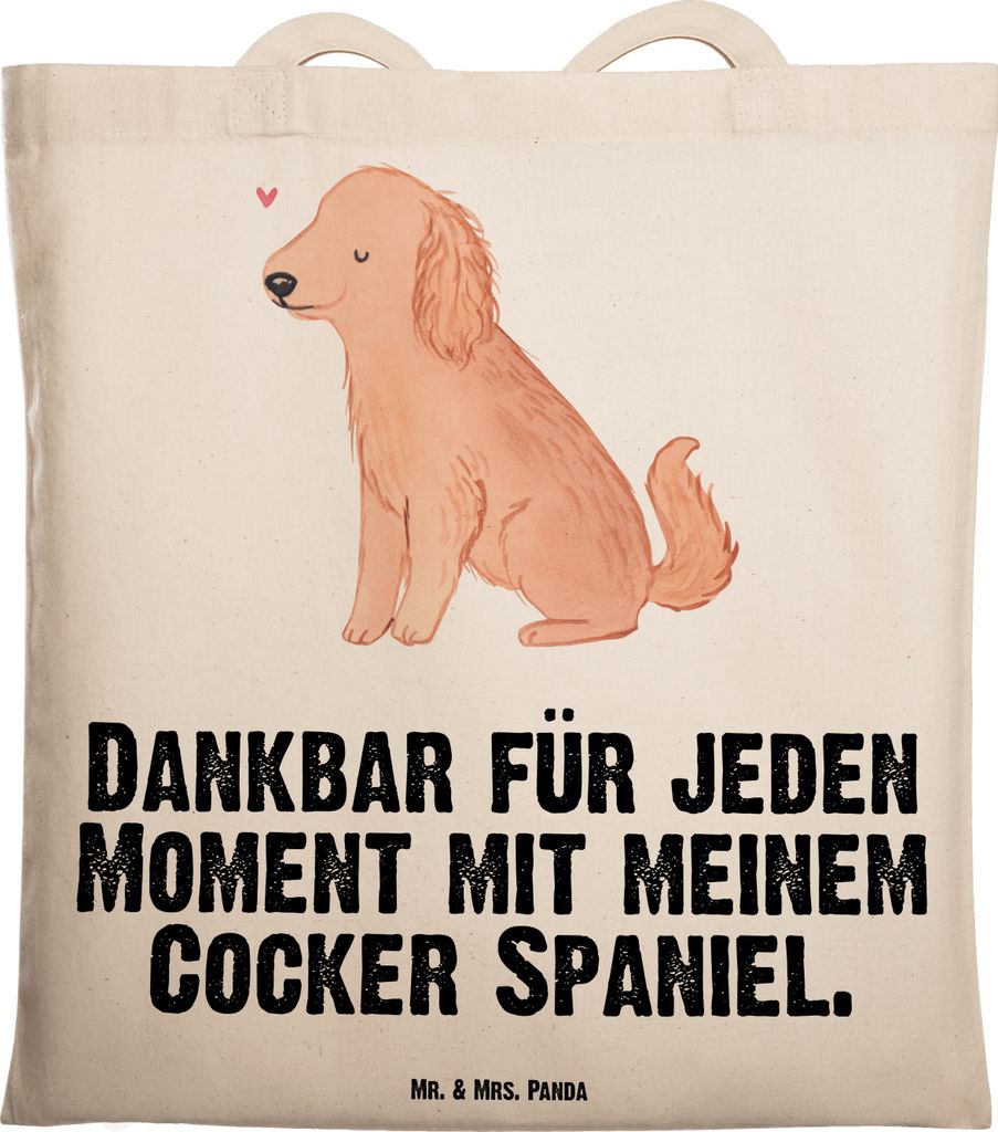 Mr. & Mrs. Panda dokumententasche Cocker Spaniel Moment - Transparent - Geschenk, Tragetasche, Englische Cockerspaniel, Shopping Tasche, Stoffbeute...