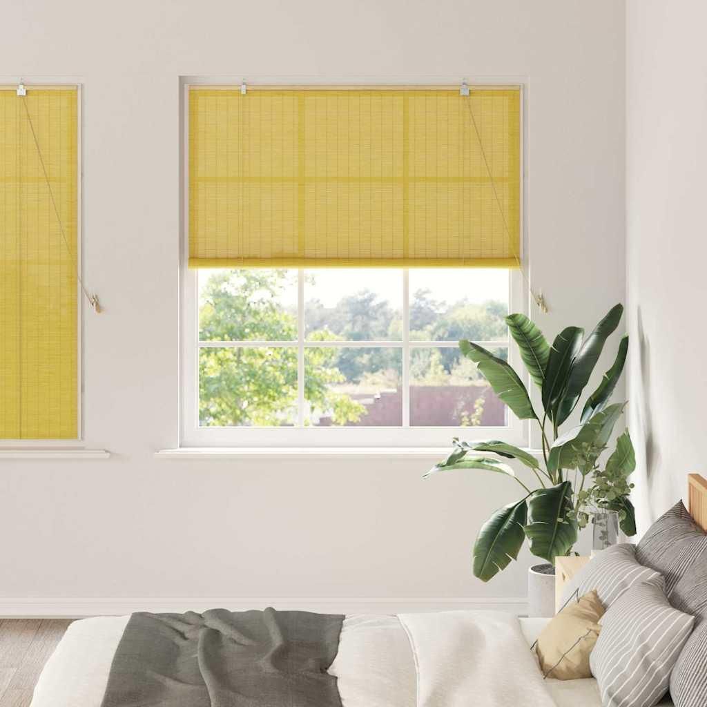 Möbel Fensterjalousien und -schattierungen Gelb 150 x 160 cm Bambus - Rollos 42006876