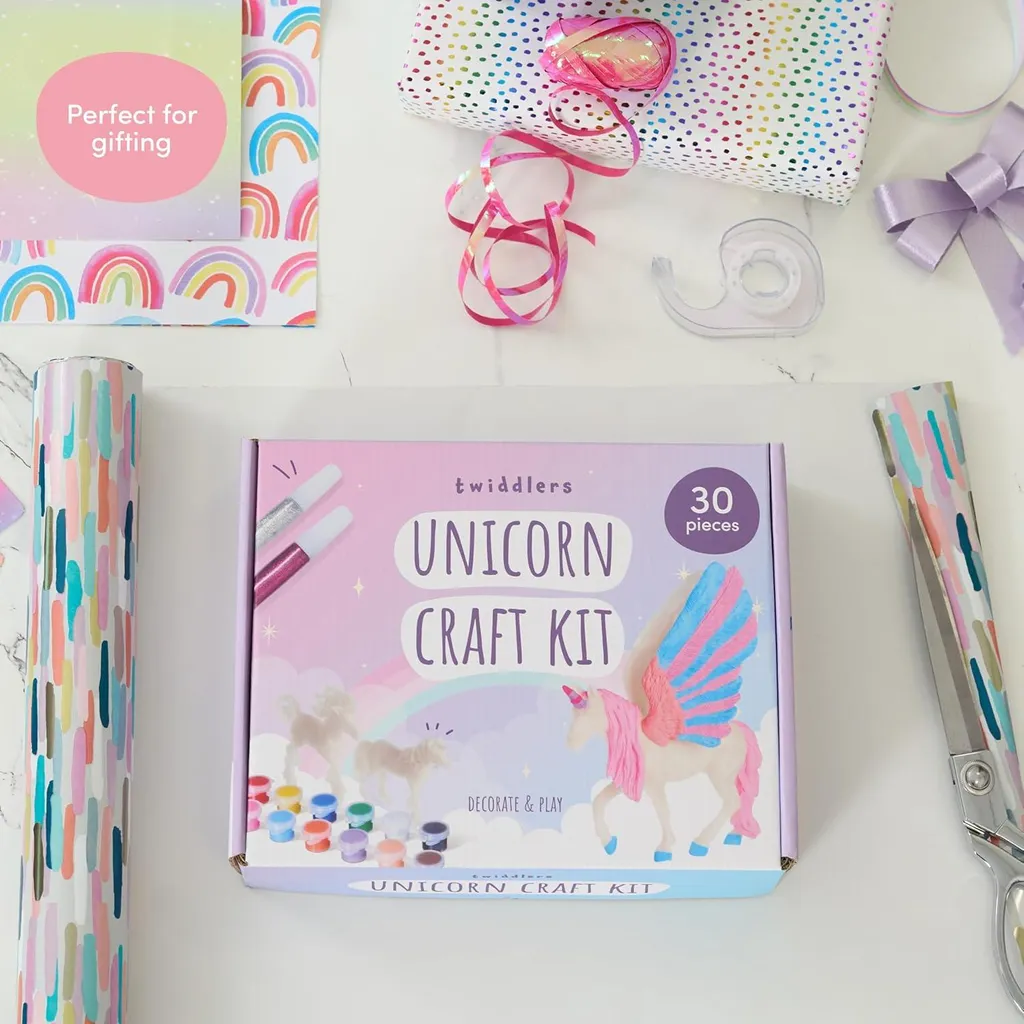 Kit Peinture Licorne 40 Pièces avec 8 Figurines et 12 Couleurs pour Fille