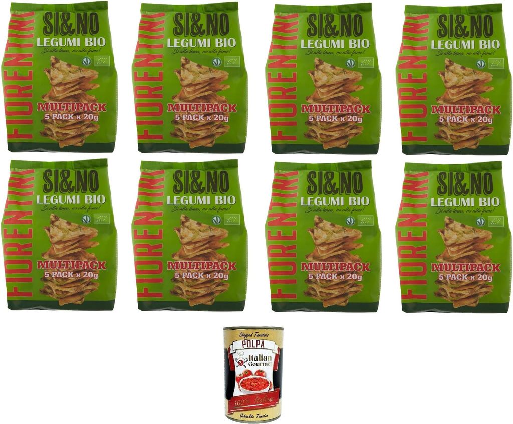 Fiorentini Si & No Mini gallette di mais con legumi Mini-Maiskekse mit Hülsenfrüchten 8x100gr + Italian Gourmet polpa 400g