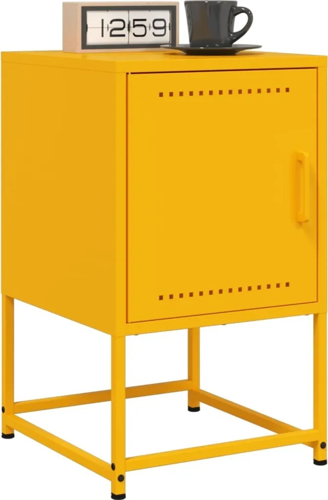Maison Exclusive Lot de 2 Tables de Chevet Jaune Moutarde 60,5 cm Acier