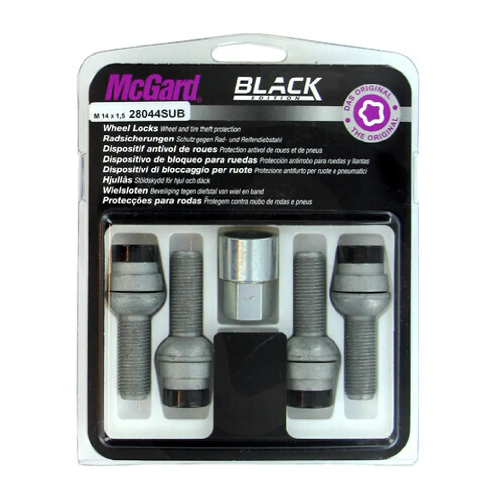 McGard Kit de 4 boulons sphériques Black Edition E170 Noir antivol roue