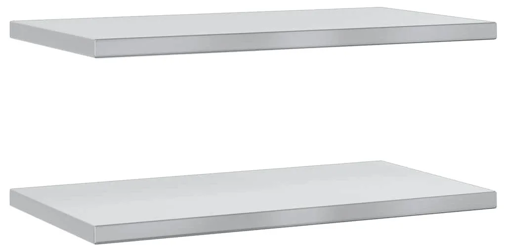 Étagère murale inox 75x40 cm contre le désordre et l'humidité lot de 2