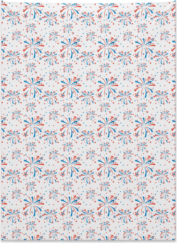 Abakuhaus 4. Juli Wandteppich, Sommerferien aus Weiches Mikrofaser Stoff Kein Verblassen Klare Farben Waschbar, 110 x 150 cm, Weiß Blau Rot