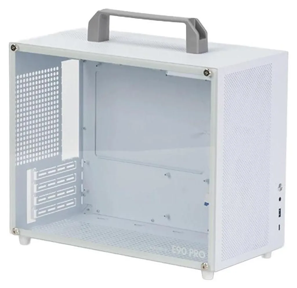 Boîtier d'ordinateur gamer blanc compact pour setup minimaliste et silencieux