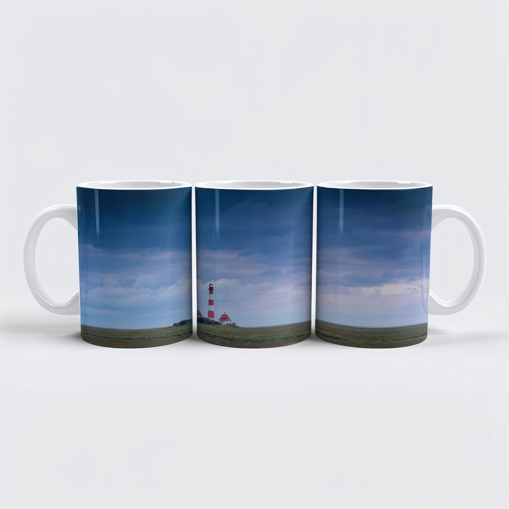 raxxa Premium-Tasse "Leuchtturm im Abendlicht"