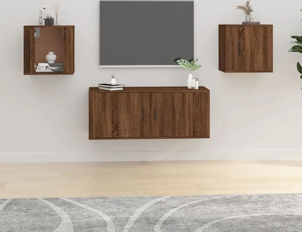Mobili Porta TV a Parete 2 pz Rovere Marrone 40x34,5x40 cm - Offerta
