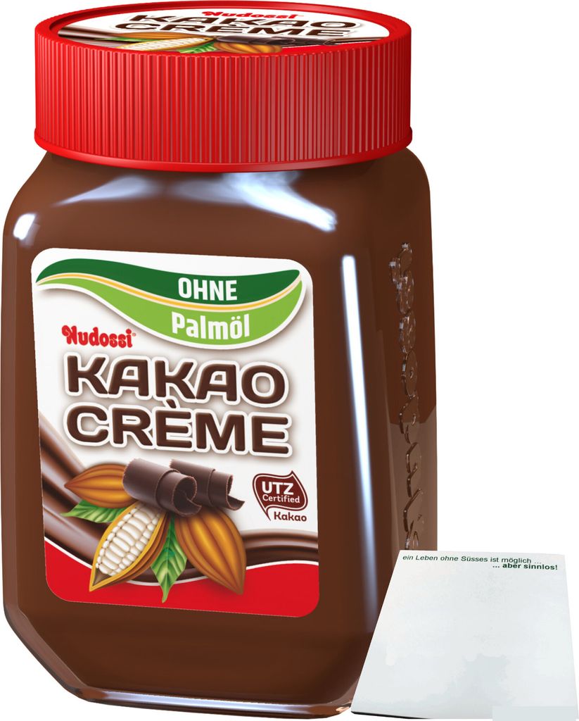 Nudossi Kakaocreme ohne Palmöl (300g Glas) + usy Block Produktbild 