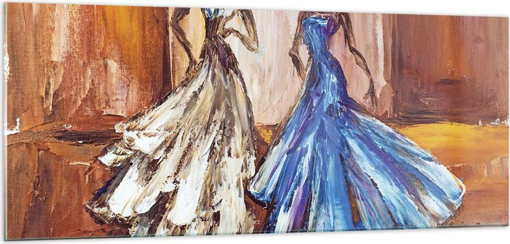 Bilder auf glas - Einteilig - Frauen Kleider Öl - 100x40cm - Glasbilder - Wandbilder - Bilder - zum Aufhängen bereit - Wanddekoration aus Glas - ...