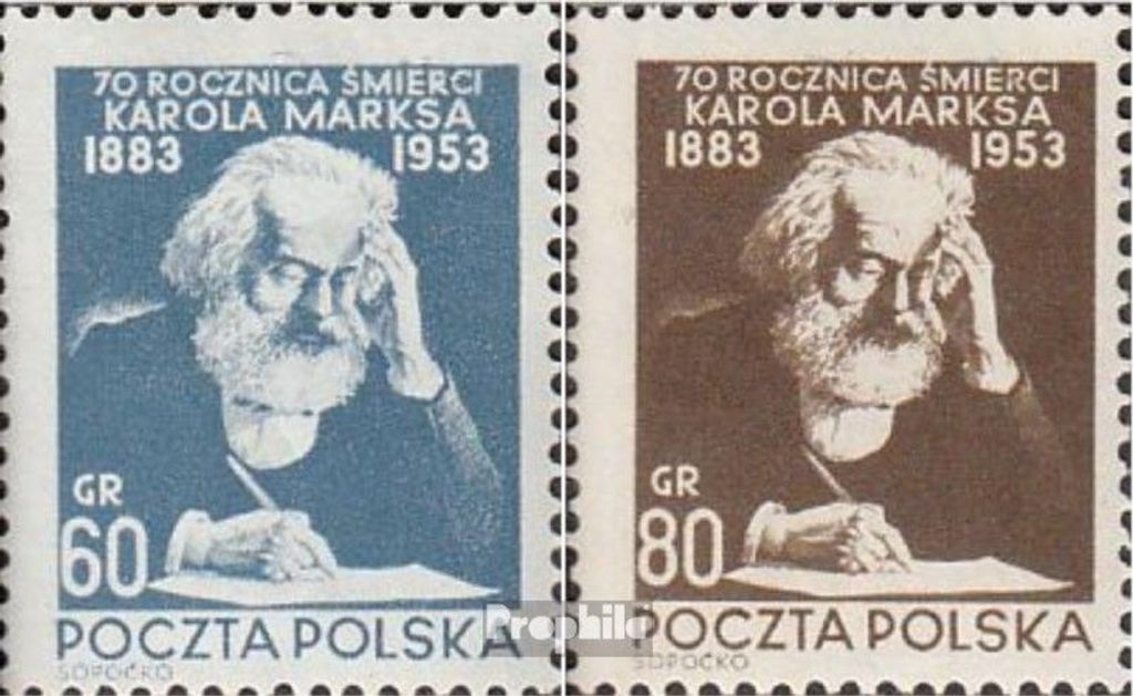 Briefmarken Polen 1953 Mi 795-796 (kompl.Ausg.) postfrisch Karl Marx