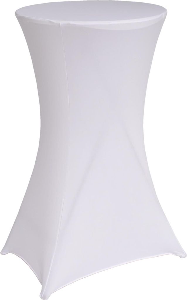 Stehtisch mit weißer Husse klappbar Ø 60cm Bistrotisch Produktbild 