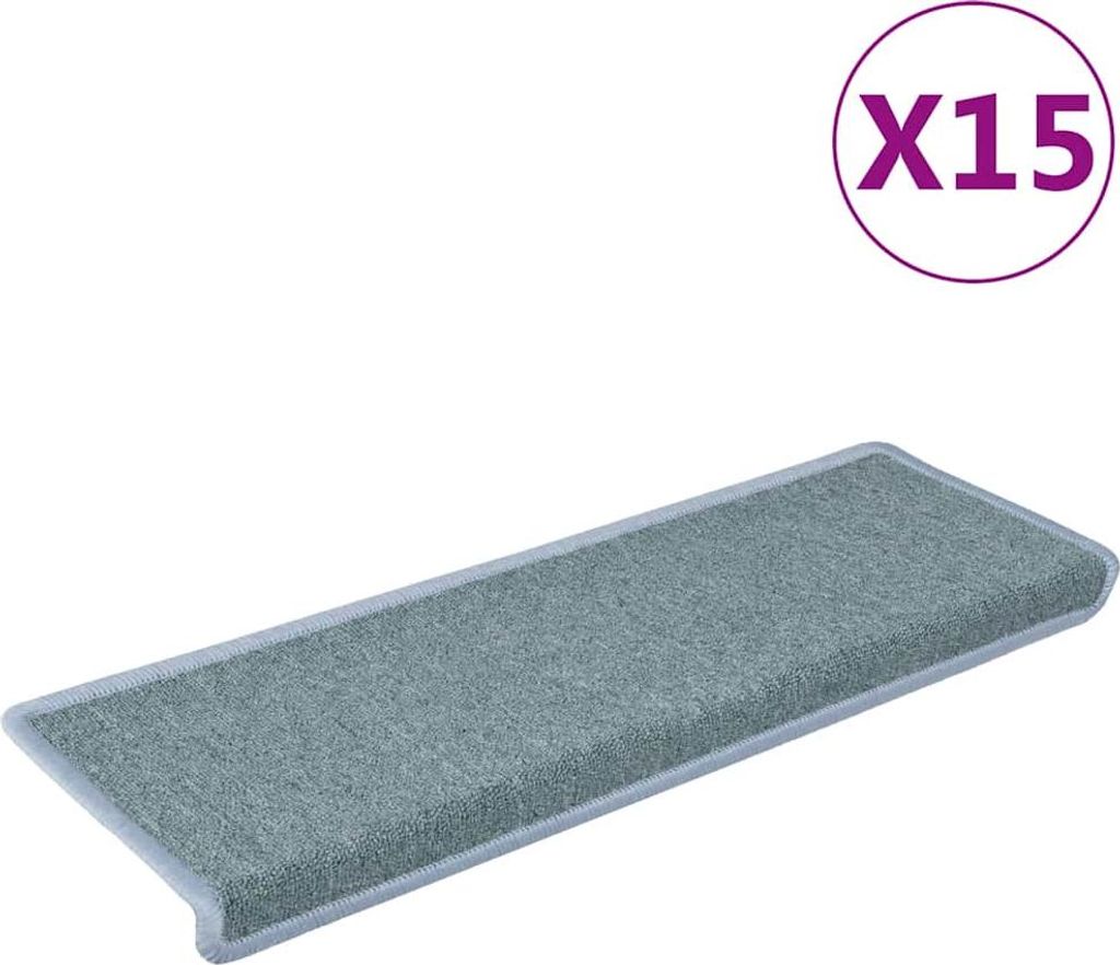 vidaXL Stufenmatten 15 Stk. 65x21x4 cm Seeblau Rechteckiger Rand