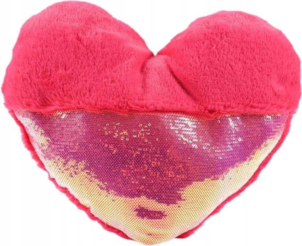 Herzkissen Plüsch Rosa - Weiches Dekokissen Valentinstag - Romantisches Geschenk - 34x32cm