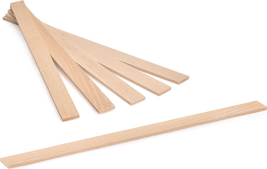 25 Stk. Holzstäbchen | 258 x 16 x 3.2 mm | Buchenholz zum Basteln
