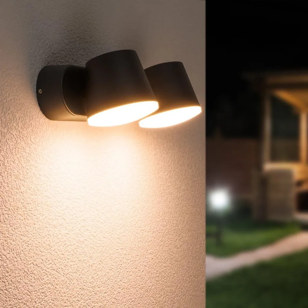 Applique murale LED design noir extérieur étanche IP54 12W 600lm - 5