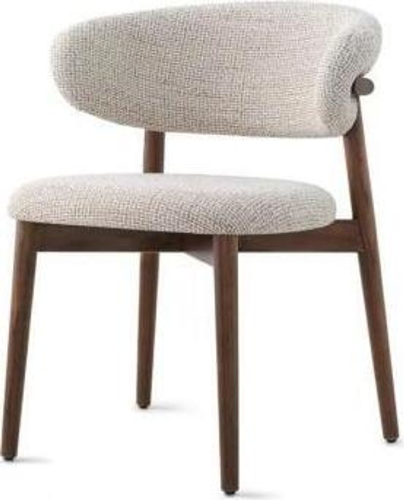 Esszimmerstuhl Stuhl Küchenstuhl Lehnstuhl Holz Stoff Modern Grau Stuhl