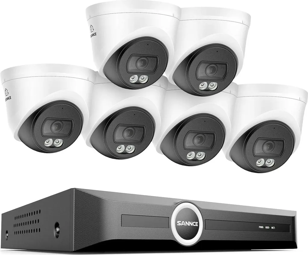 Système de caméra anti-intrusion 3MP : 6 caméras avec vision nocturne