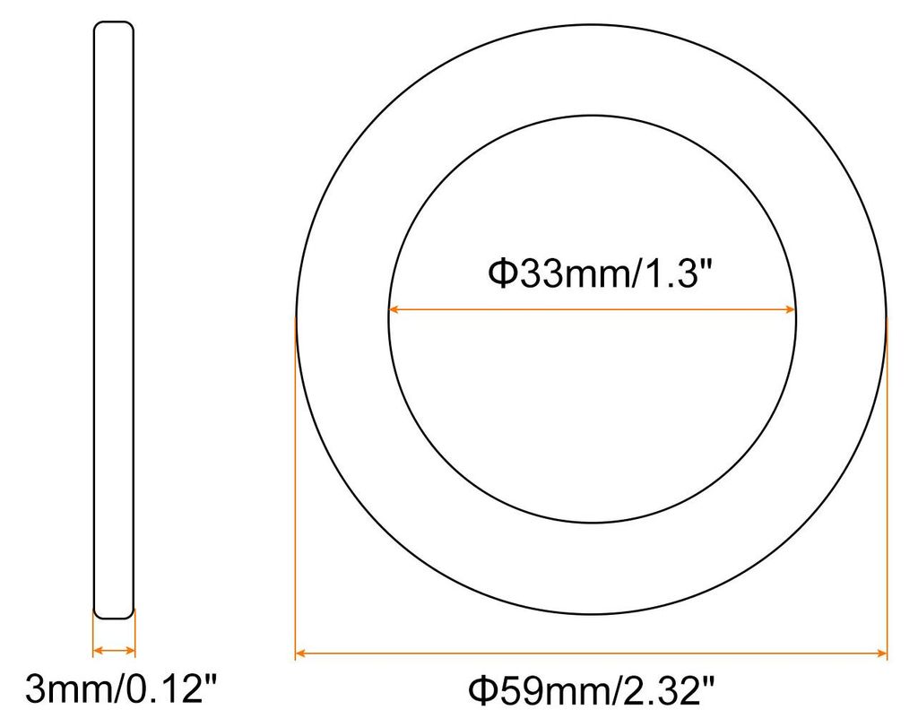 2 Stš¹ck Unterlegscheiben M33 x 59mm x 3mm Dichtringe Flach Dichtungsringe Spaltscheiben Sicherungsscheiben Beilagscheiben Messing Muttern fš¹r...